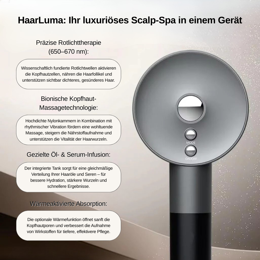 HaarLuma™ – Die ultimative Rotlicht-Therapiebürste für dickeres, gesünderes Haar